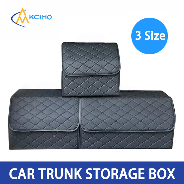 Car PU Leather Large Capacity Car Trunk Organizer Box Auto Multiuse Tools Storage Bag Stowing Tidying Folding For Emergency Box