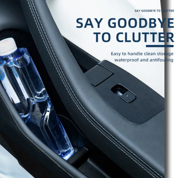 Car Door Side Storage TPE Box Front Rear Side Storage Organizer Tray For Tesla Model 3 Highland 2024 Stowing Tidying