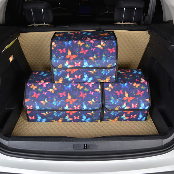 Car Trunk Organizer Box Folding Large Capacity Auto Multiuse Tools Storage Bag Stowing Tidying butterfly For Car Storage Box