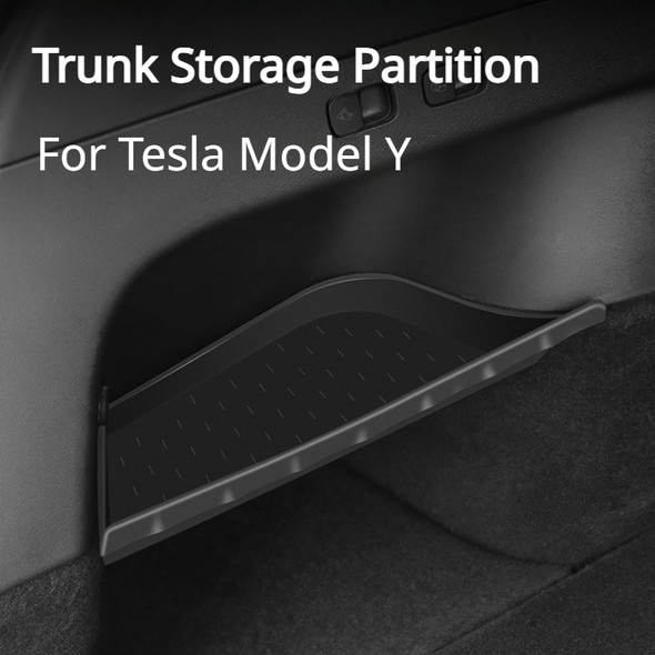 For Tesla Model Y Trunk Storage Partition Left and Right Upper Storage Partition TPE Stowing Tidying Car Interior Accessories