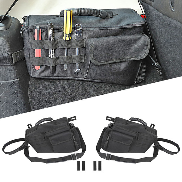 Car Trunk Side Storage Bag Tool Organizer with Grab Handles for Jeep Wrangler JL 2018-2023 Stowing Tidying Interior Accessories