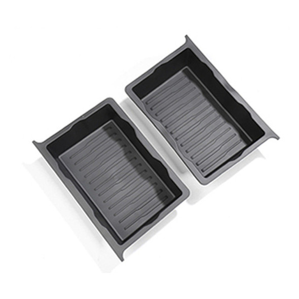 1pc Or 2pcs Under Seats Storage Box Organizer Trays Case Drawer TPE Black For Tesla Model Y 2017-2023 40x12x27cm Stowing Tidying