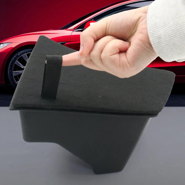 For 2021-23 Tesla Model Y RWD Car Trunk Side Storage Box Hollow Cover Organizer Flocking Mat Partition Board Stowing Tidying