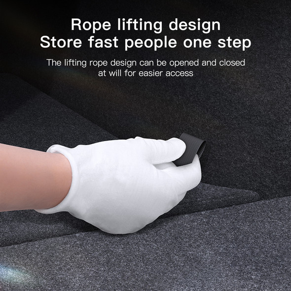 YZ For Tesla Model Y 2021-23 Car Trunk Side Storage Box Hollow Cover Organizer Flocking Mat Partition Board Stowing Tidying