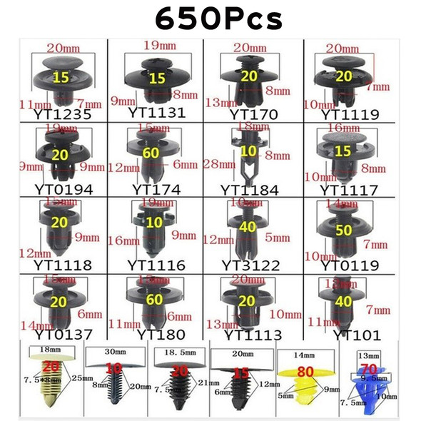 Auto Fastener Clip Kit Fender Rivet Clips Car Body Push Retainer Pin Rivet Bumper Door Trim Panel Retainer Mix Size Car Clip Set