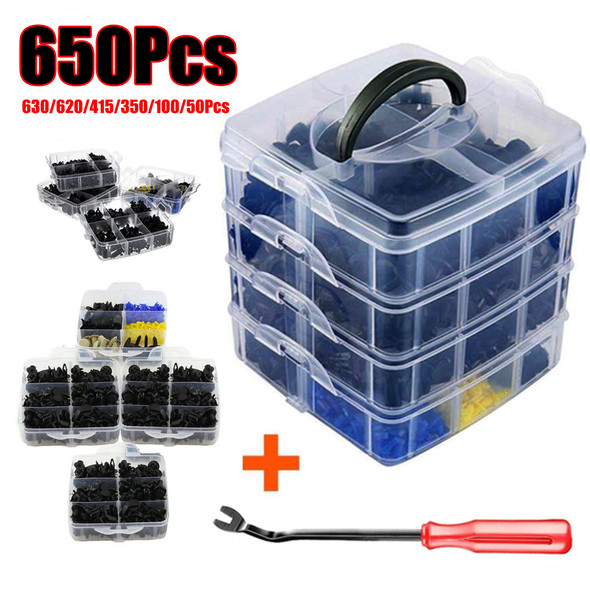 Car Plastic Fastener Clips Set with Box Mixed Auto Body Push Retainer Pin Rivet Bumper Door Trim Panel Fastener Clip Kit