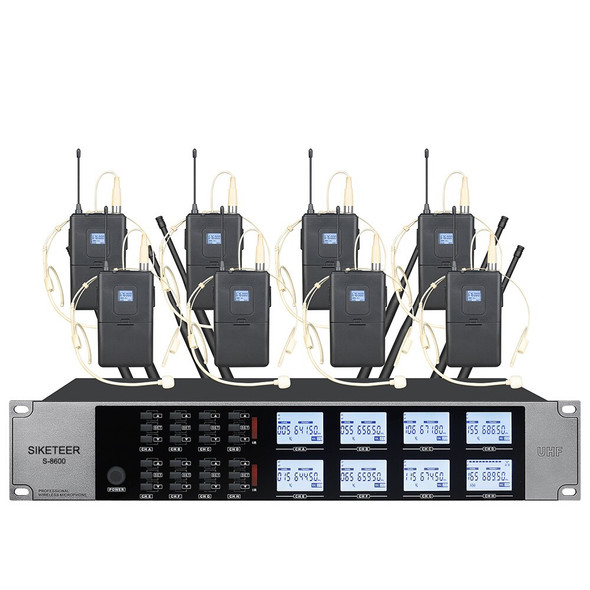 Professional UHF Wireless Microphone System Head Mounted Condenser