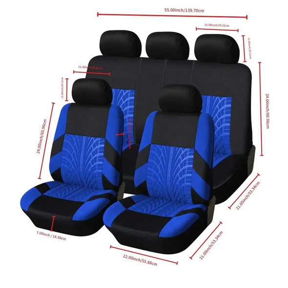 Car Seat Covers Full Set Front Split Rear Bench For Car Universal Cloth SUV Sedan Van Automotive Interior Covers