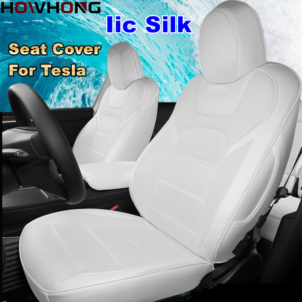 Ice Silk Car Seats Cover For Tesla Model 3 Y S Full Surround Style Coll Breathable New Cushion Customized Interior Accessories Ice Silk Car Seats Cover For Tesla Model 3 Y S Full Surround Style Coll Breathable New Cushion Customized Interior Accessories