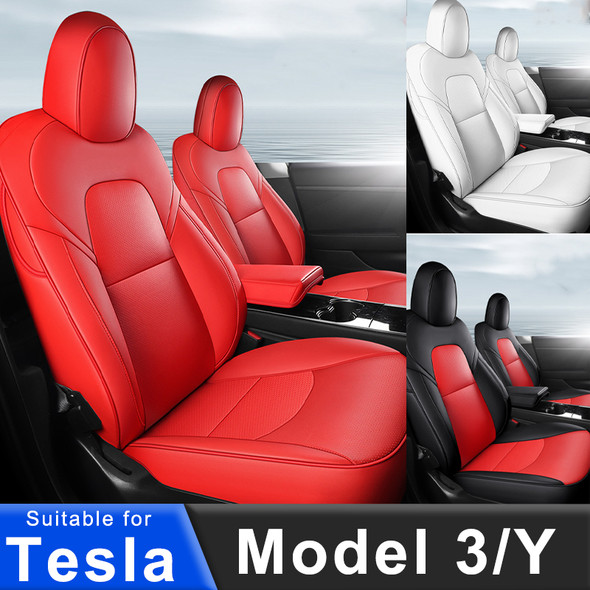 Car Air Ventilation Leather Seat Cover For Tesla MODEL 3 Model Y 5 Seater Car Cushion Anti Dirty Seat Cover Interior Accessories