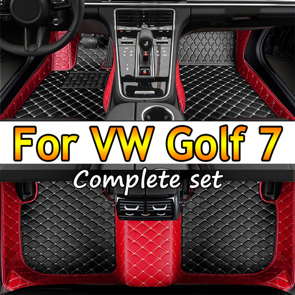 Car Floor Mats For Volkswagen VW Golf 7 7.5 GTE GTD GTI 2012~2020 Carpets Leather Mat Rugs Pad Interior Parts Car Accessories
