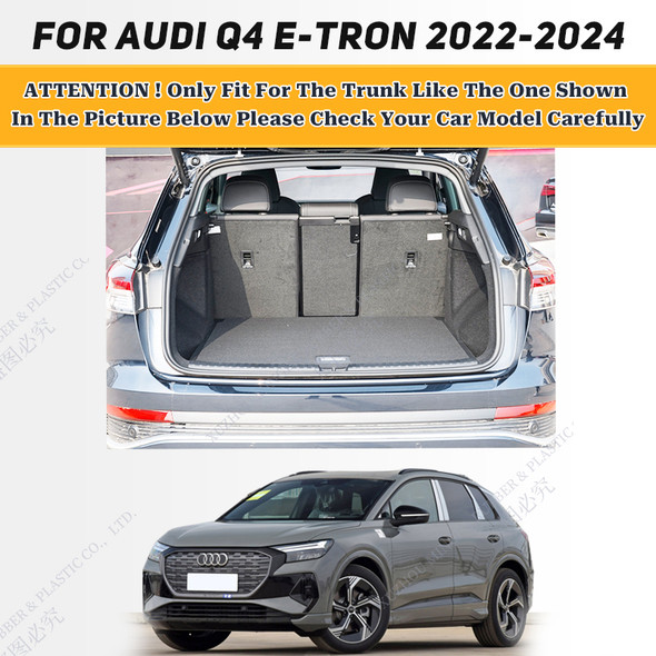 Custom Car Trunk Mat For Audi Q4 e-tron 2022 2023 2024 Car Floor Mats Cargo Liner Carpet Car Accessories Interior Decoration