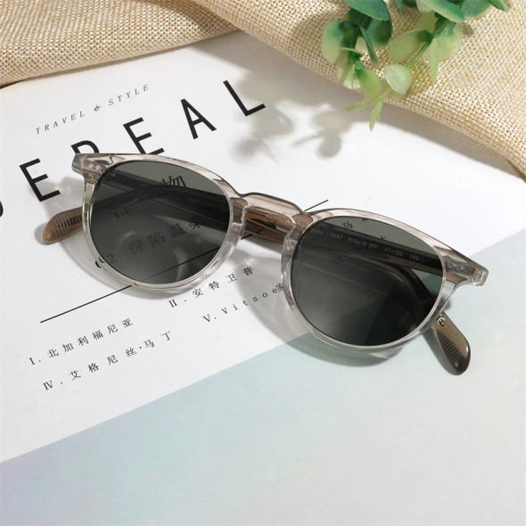 Riley-R Vintage Sunglasses Women Glasses Brand Designer Polarized Sunglasses Male Female OV5004 Oval Round Sun glasses Men