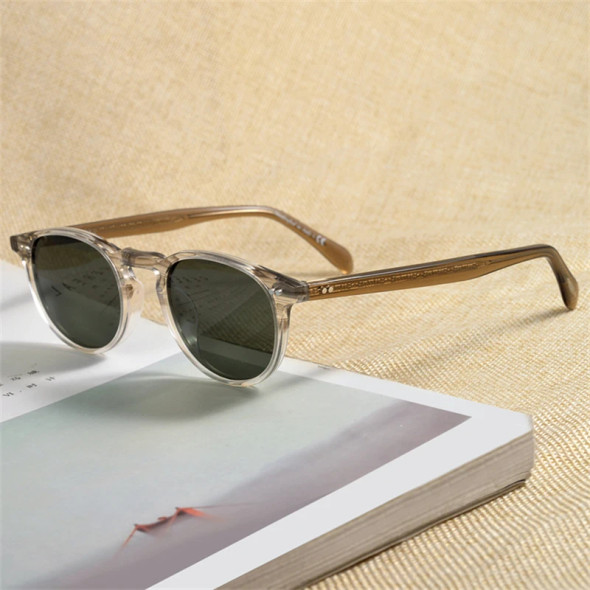 Riley-R Vintage Sunglasses Women Glasses Brand Designer Polarized Sunglasses Male Female OV5004 Oval Round Sun glasses Men