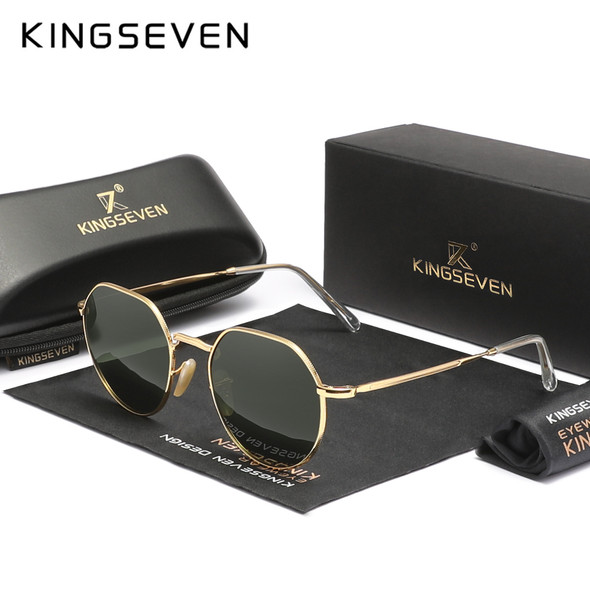 KINGSEVEN New UV400 Men‘s Sunglasses Polarized Women Fashion Square Alloy Frame Anti-glare Glassses Classic Luxury Eyewear