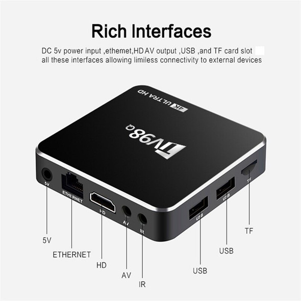 2GB+16GB 4K H.265 H313 Android 12.1 TV Box 2.4G Wifi Set Top Box TV98