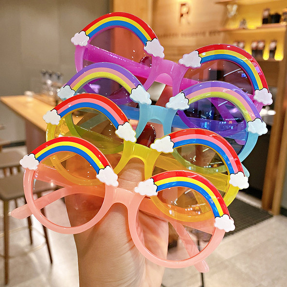 New Small Frame Circular Shape Sunglasses Girl Decoration Rainbow Fashion Sun Glasses Outdoor Shading Children Eyewear UV400