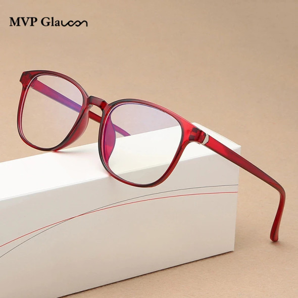 Retro Mens Glasses Frame Fashion Computer Eyeglasses Frame Women Anti-blue Light Transparent Clear Pink Plastic Frame