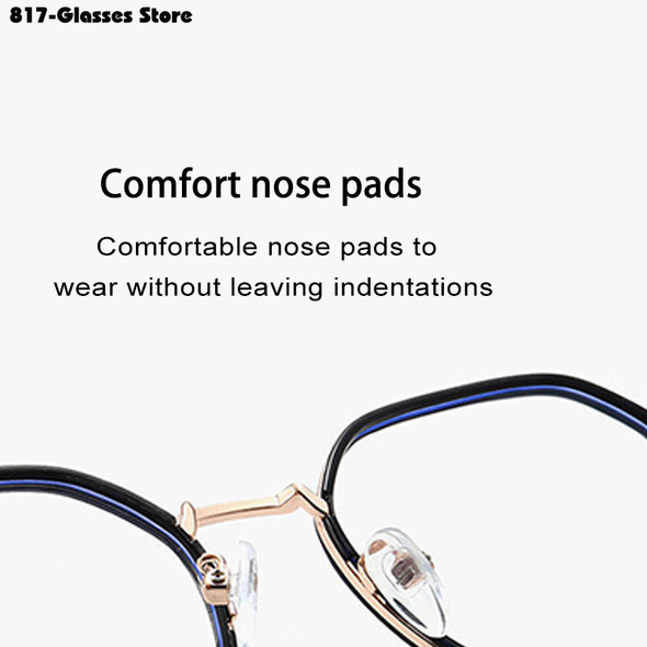 Blue Light Blocking Glasses Computer Glasses Retro Ultralight Transparent Eyewear for Women Men Metal Frame
