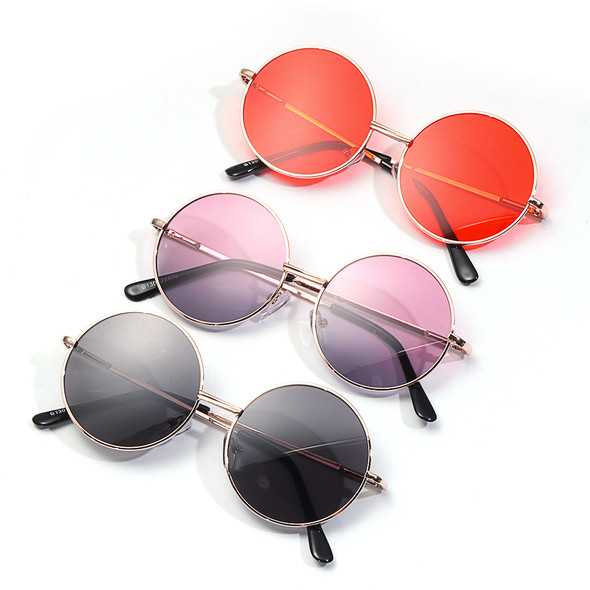 Kids Cute Candy Color Sunglasses Boys Girls Retro Round Frame Sun Glasses UV 400 Wild British Style Children Eyewear Accessories