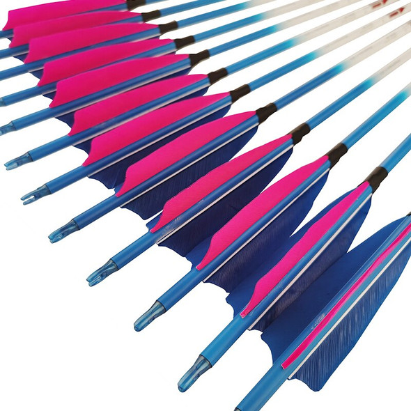 12PCS Linkboy Archery Pure Carbon Arrows 32" SP700 ID6.2mm for
