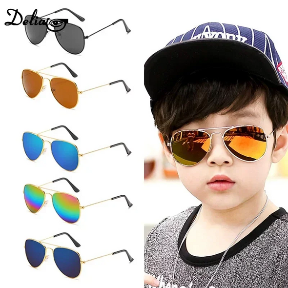 New Kids Sunglasses Fashion Colorful Boys Girls Reflective Sunglasses Kids Baby UV400 Outdoor High Definition Eyewear