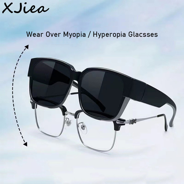 Men Women Polarized Sunglasses Wear Over Myopia Prescription Glasses Vintage Outdoor Travel Night Vision Driving Goggles