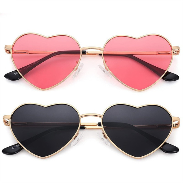 Fashion Women's Metal Heart Shaped Sunglasses Gradient Outdoor Goggles Female Eyewear UV400 Shades Metal Women Girls Sunglasses