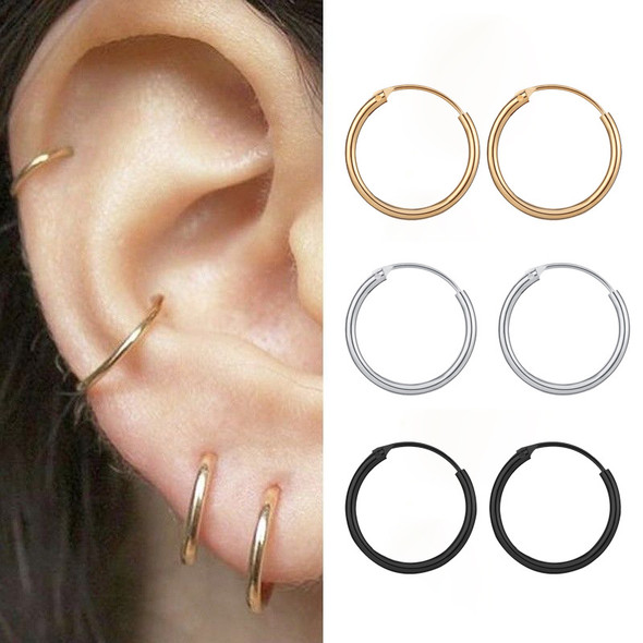 2021 New Vintage Rose Gold Color Multiple Dangle Small Circle Hoop Earrings for Women серьги Jewelry Steampunk Ear Clip Gift