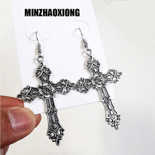 Crosses Dangle Earrings for Women Aesthetic Goth Gothic Long Vintage Cross Drop Women's Jewelry Accessories Large Y2k Grunge