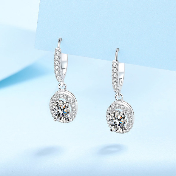 Classic PT950 Platinum Drop Earrings for Women 1/2ct Oval Moissanite Diamond D color vvs1 Brilliant Birthday Gift for girlfriend