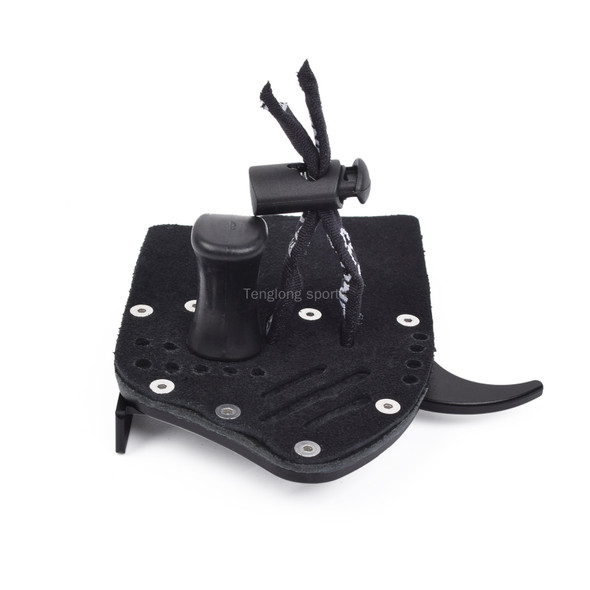 Archery Recurve Bow Finger Tab Genuine Leather + Aluminum Plate