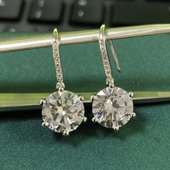 Solid Platinum PT950 14K White Gold Earrings female simple fashion earrings drop earrings 14k gold moissanite diamond earrings
