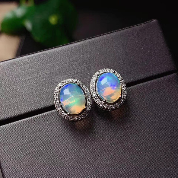 CoLife Jewelry 100% Natural Opal Earrings 5*7mm 100% Real Australia Opal Earrings Fashion 925 Silver Opal Jewelry