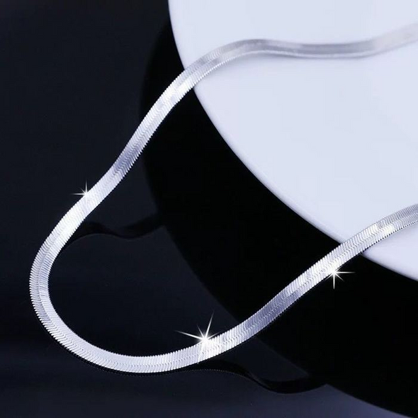 925 Sterling Silver fine 4MM Blade Chain Necklace for Women Men Luxury wedding party Jewelry Holiday gifts 925 Sterling Silver fine 4MM Blade Chain Necklace for Women Men Luxury wedding party Jewelry Holiday gifts