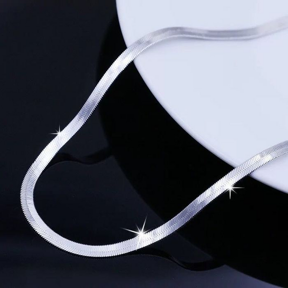 925 Sterling Silver fine 4MM Blade Chain Necklace for Women Men Luxury wedding party Jewelry Holiday gifts