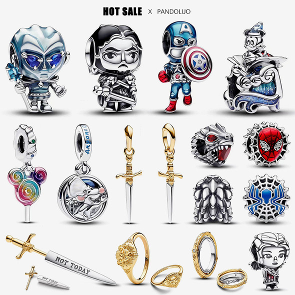 2024 New in Marvel Captain America Charm Beads Fit Pandora Bracelet Women 925 Silver Disney Game of Thrones Pendant Bead Jewelry