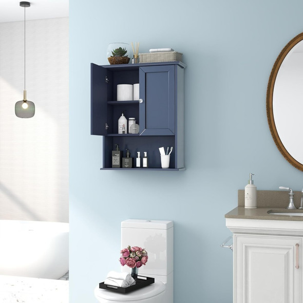 Bathroom Wall Cabinet Blue Over Toilet Storage Cabinets 24x30 in Above Toilet Wood Medicine Cabinets Wall Mounted Bathroom Cabin