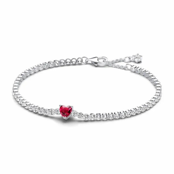 Hot selling 925 sterling silver light luxury charm classic exquisite zircon round heart-shaped pendant bracelet jewelry gift