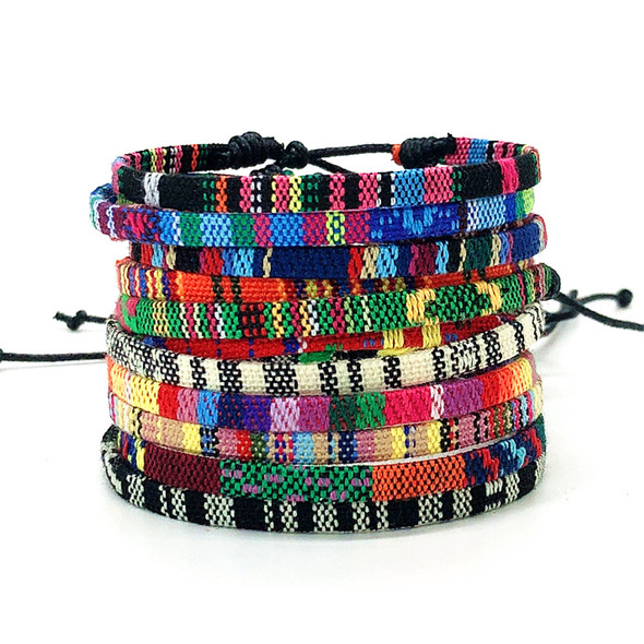 New European Vintage Bohemia Weaved Fabric Friendship Bracelet for Women Ethnic Nepal Braided Bracelet Men Women Jewelry Gift