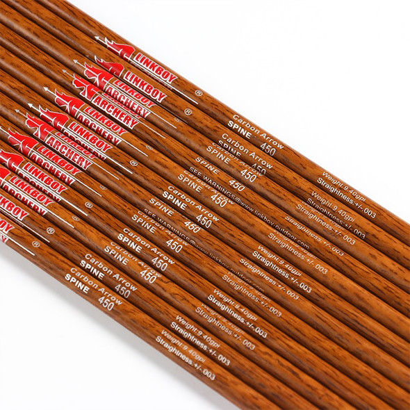 12pcs Archery Pure Carbon Wood Skin Arrow Shafts 32'' Spine300 900