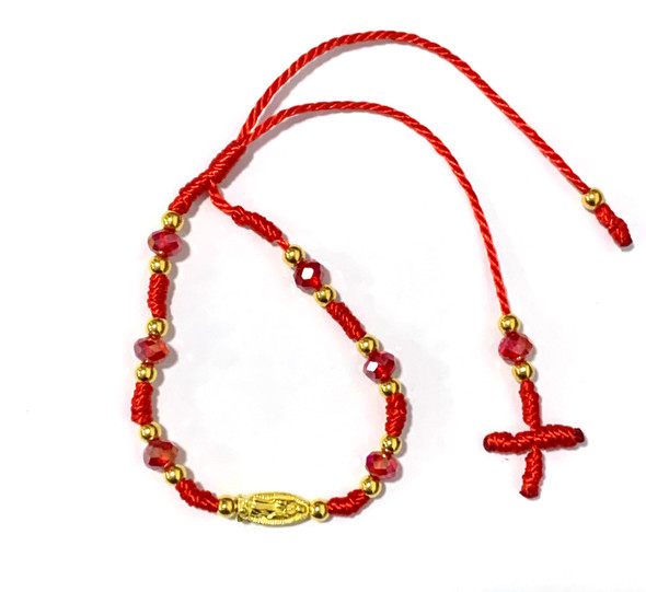 Colored Thread and Crystal Beads Santa Maria Bracelet Pulsera De San Judas Tadeo Prayer Bracelet Available in many colors