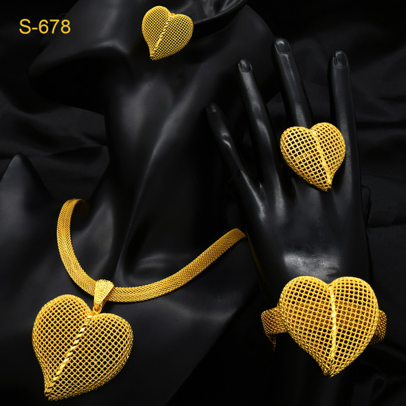 ANIID Indian Luxury Heart Necklace And Earrings Sets For Women Gifts Ethiopian Bridal 24k Gold Color Copper Jewelry Set Wedding ANIID Indian Luxury Heart Necklace And Earrings Sets For Women Gifts Ethiopian Bridal 24k Gold Color Copper Jewelry Set Wedding