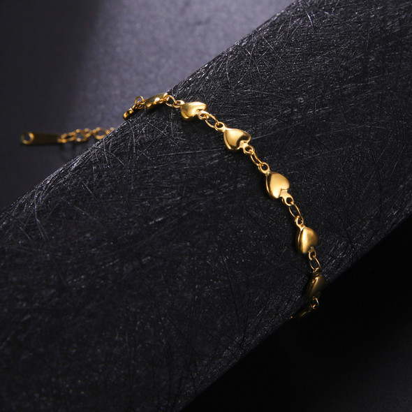 Heart Chain Bracelets Stainless Steel Women’s Bracelet Gold Plated Jewelry for Lover Fashion Anniversary Memory Gifts