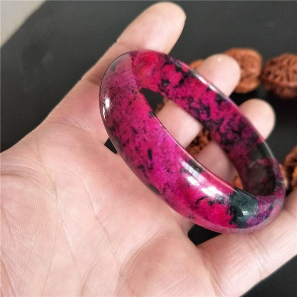 Chinese Natural Color Hand-carved Jade Bracelet Fashion Women&#39;s Jewelry Wide Strip Plum Jade Bracelet Fengshui Accessories