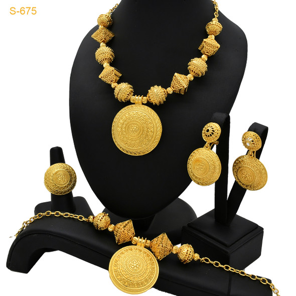 ANIID Africa Luxury Round Ball Jewelry Sets For Lady Bridal Party 24k Gold Color Necklace Set Indian Nigerian Wedding Gifts New ANIID Africa Luxury Round Ball Jewelry Sets For Lady Bridal Party 24k Gold Color Necklace Set Indian Nigerian Wedding Gifts New