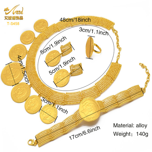 ANIID Ethiopian 24K Gold Color Coins Jewelry Set African Hawaiian Luxury Necklace Bracelet Pendant Set Dubai Wedding Gifts ANIID Ethiopian 24K Gold Color Coins Jewelry Set African Hawaiian Luxury Necklace Bracelet Pendant Set Dubai Wedding Gifts