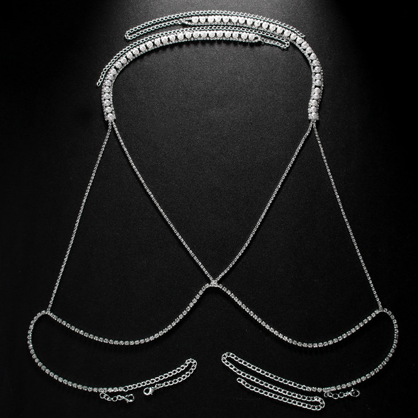 Stonefans Club Pearl Chest Chain Necklace Jewelry Bra Waist Bikini Womens 2024 Fashion Hot Sexy Lingerie Night Club Party Danc