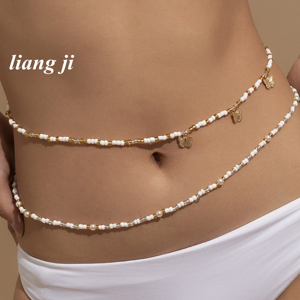 Body Jewelry Waist Chain Smulated Pearl Sexy Abdominal Chain Butterfly Pendant Bra Chain Evening Party Body Chain Chest Chain