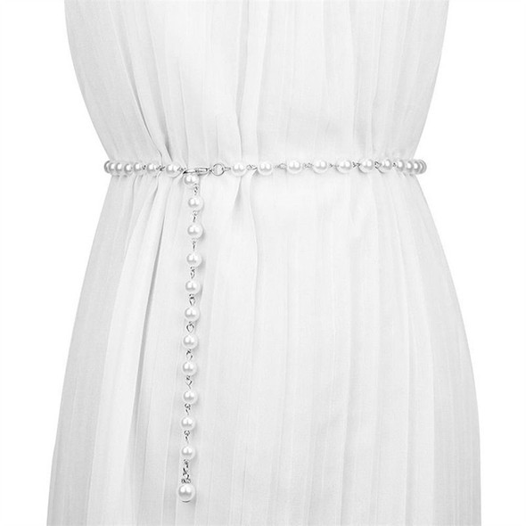 Pearl Waistband White Waist Chain All-match Pearl Pendant Belt for Women